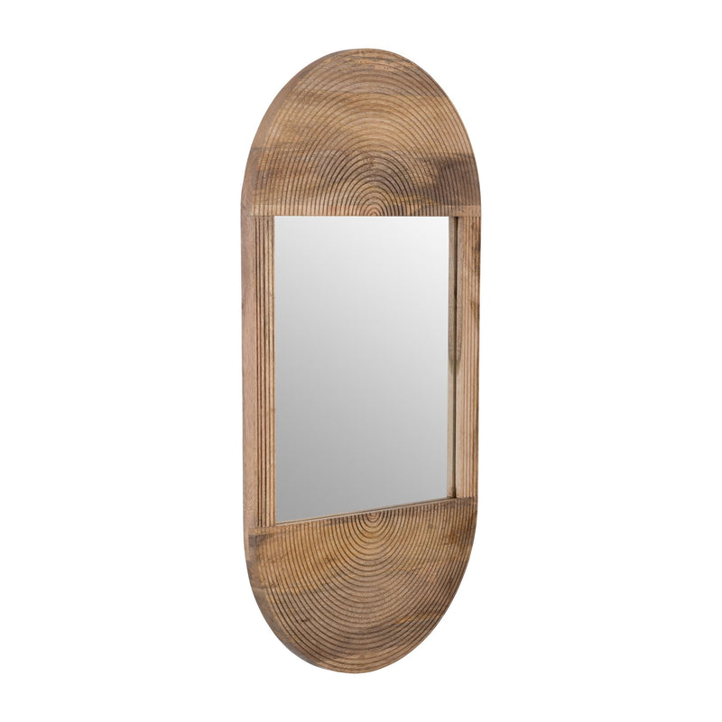 WOOD, 34"LX18"W OVAL MIRROR, BROWN - Al Rugaib Furniture