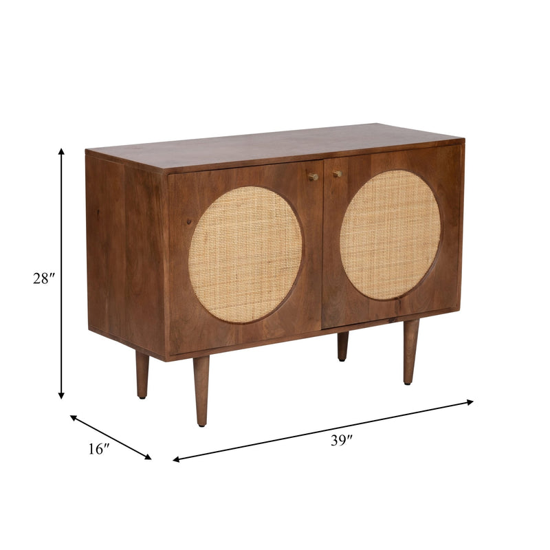 WOOD, 39"L 2 - DOOR SIDEBOARD, BROWN KD - Al Rugaib Furniture