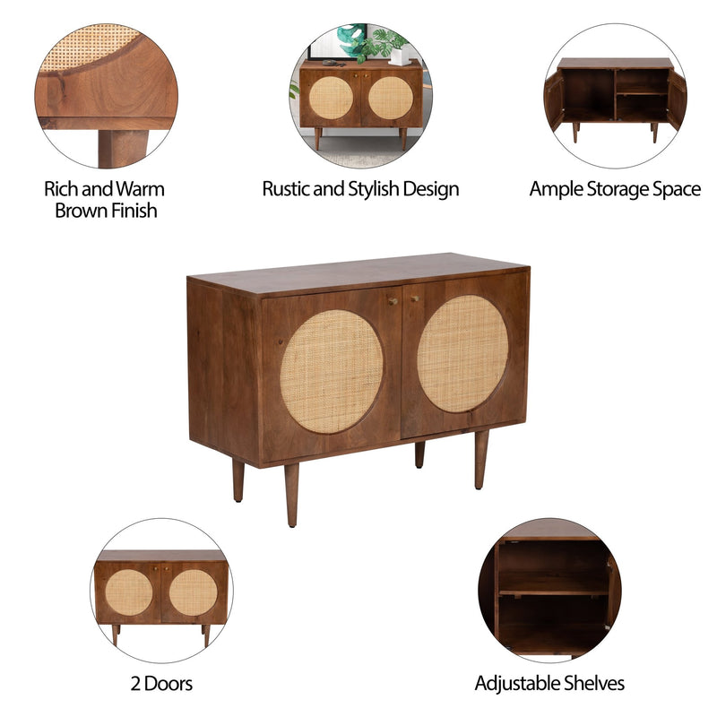 WOOD, 39"L 2 - DOOR SIDEBOARD, BROWN KD - Al Rugaib Furniture