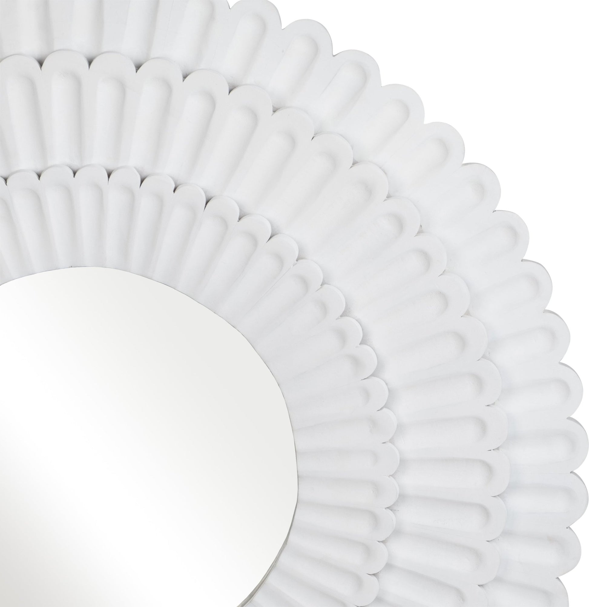 WOOD, 48" FLOWER MIRROR, WHITE Mirrors| Sagebrook Home