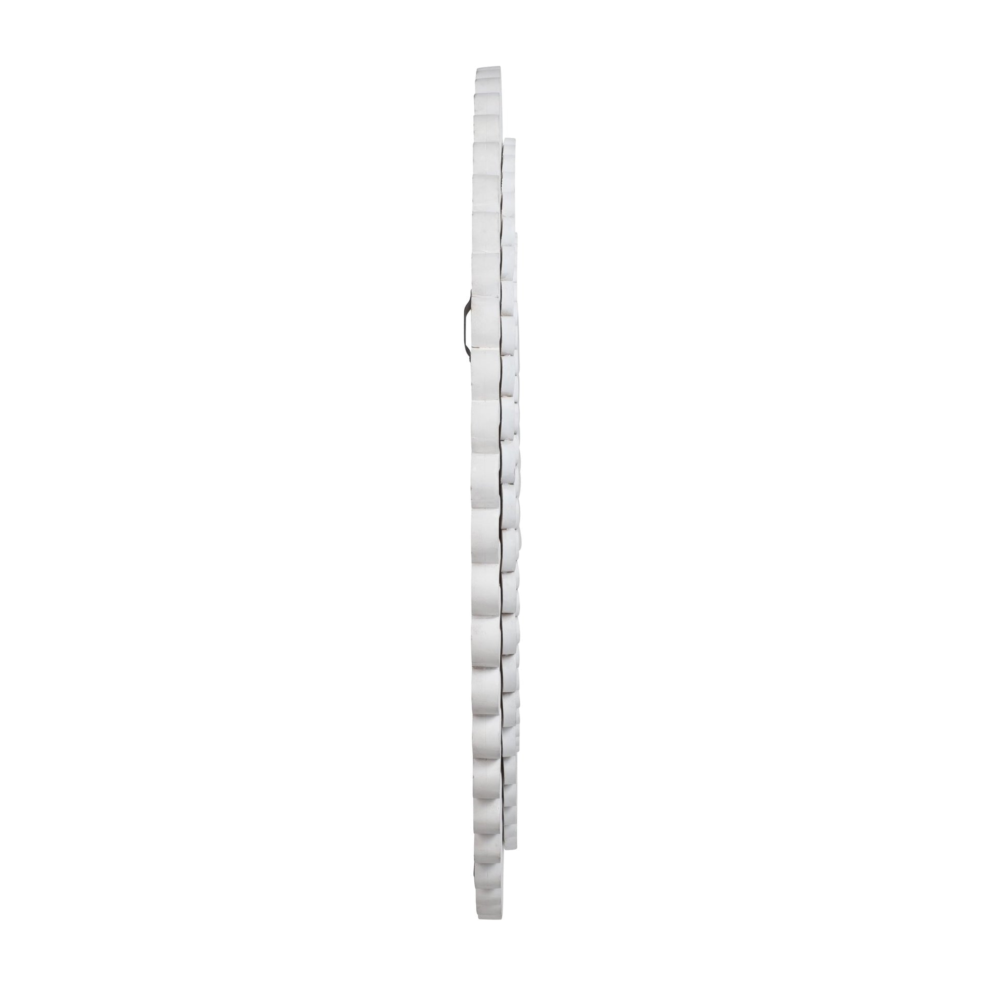 WOOD, 48" FLOWER MIRROR, WHITE Mirrors| Sagebrook Home