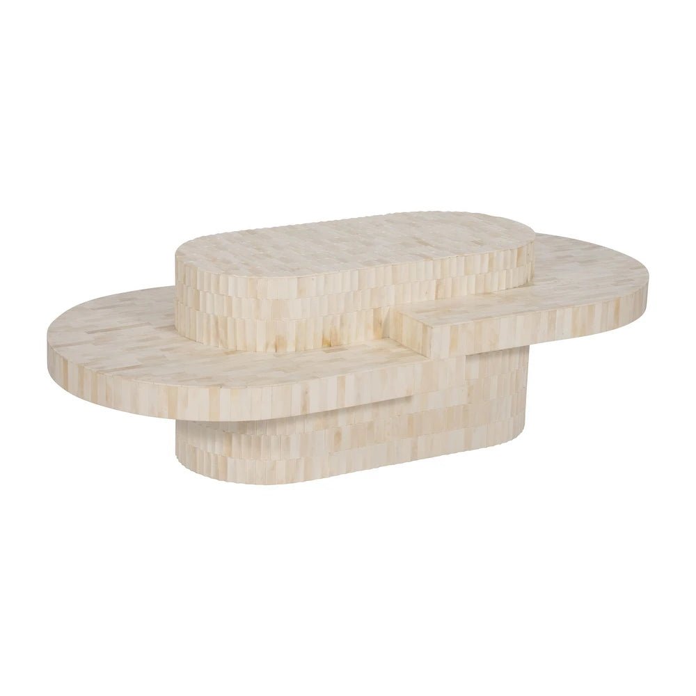 WOOD, 49" CARVED INLAY COFFEE TABLE, NATURAL Coffee Tables| Sagebrook Home