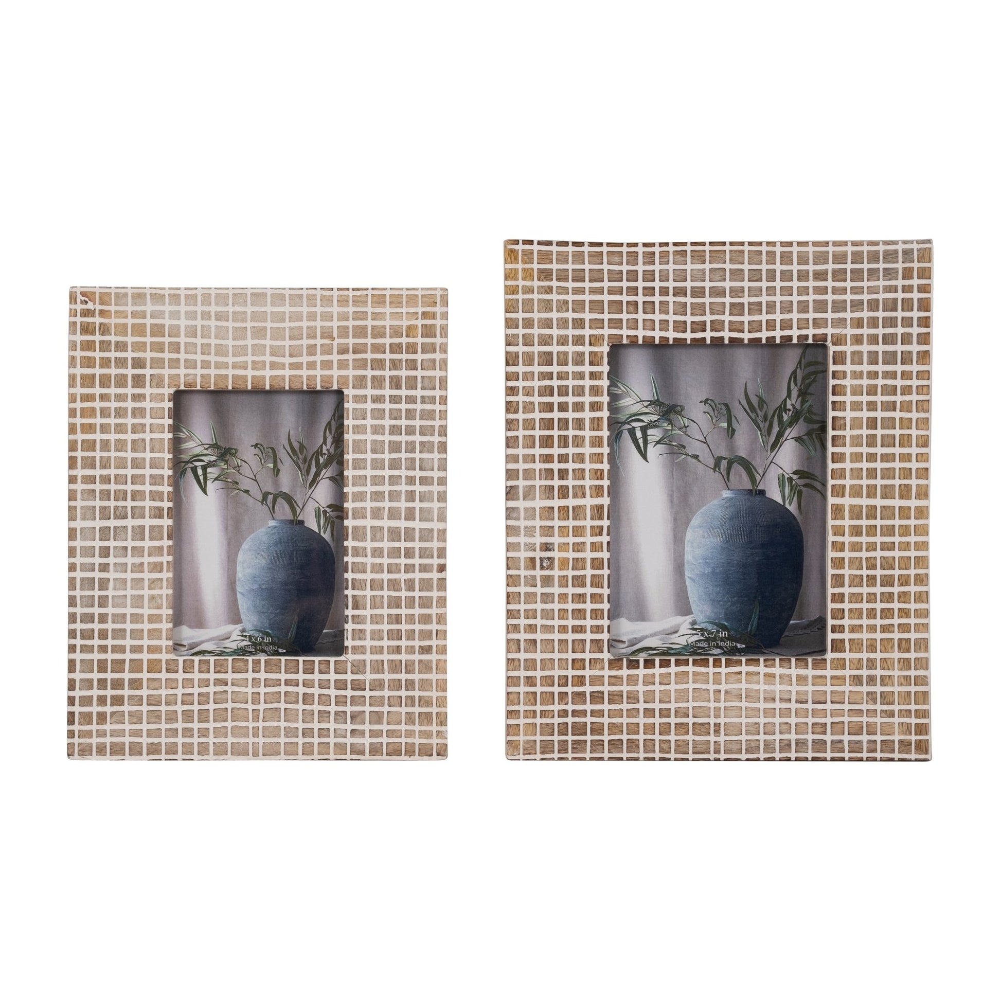 WOOD, 4X6 CROSSINGS PHOTO FRAME, NATURAL/WHITE Photo Frames| Sagebrook Home