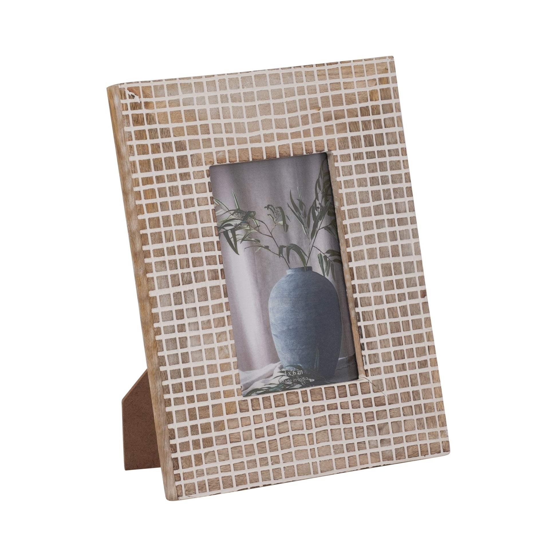 WOOD, 4X6 CROSSINGS PHOTO FRAME, NATURAL/WHITE Photo Frames| Sagebrook Home