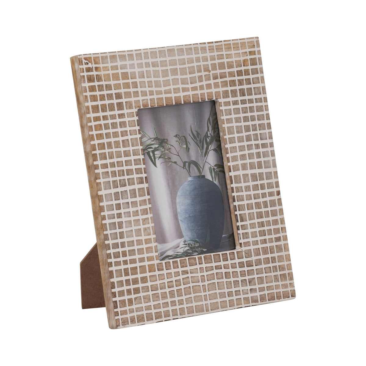 WOOD, 4X6 CROSSINGS PHOTO FRAME, NATURAL/WHITE Photo Frames| Sagebrook Home