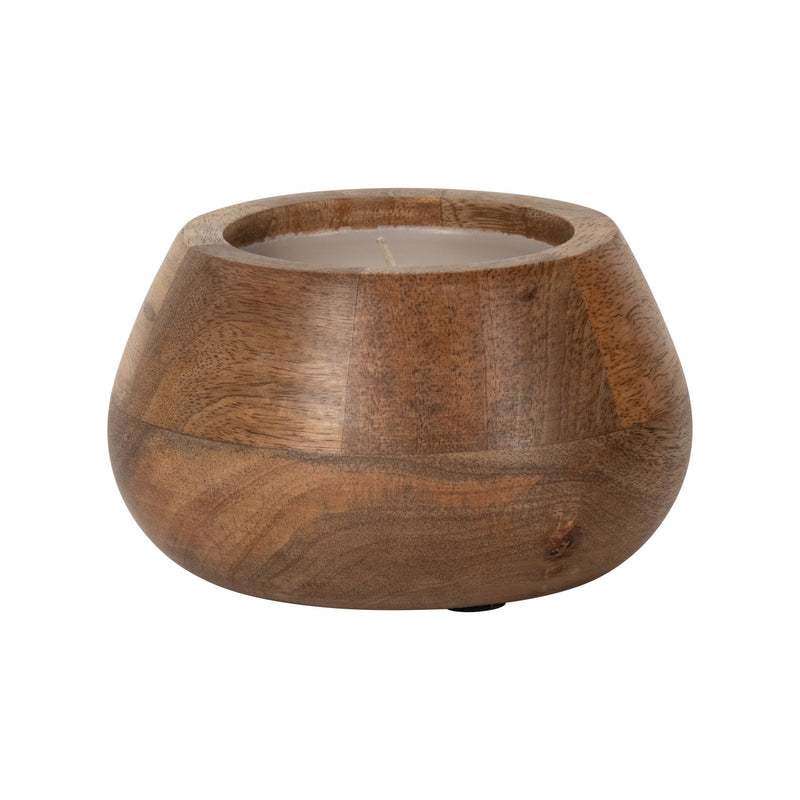 WOOD, 6" 10 OZ MODERN BOWL SCENTED CANDLE, NATURAL - Al Rugaib Furniture