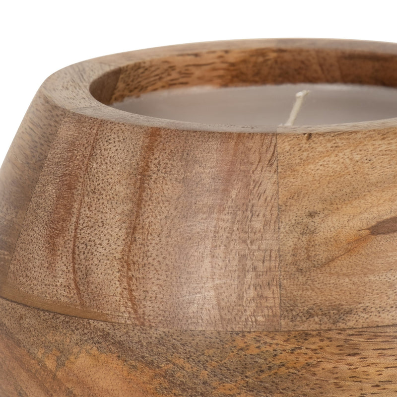 WOOD, 6" 10 OZ MODERN BOWL SCENTED CANDLE, NATURAL - Al Rugaib Furniture