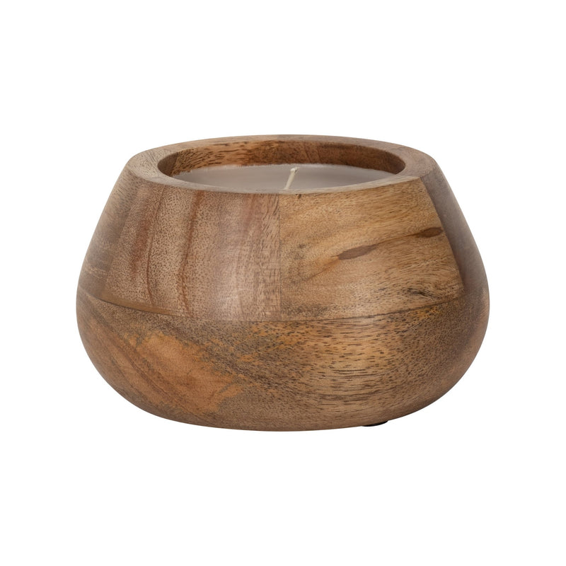 WOOD, 6" 10 OZ MODERN BOWL SCENTED CANDLE, NATURAL - Al Rugaib Furniture