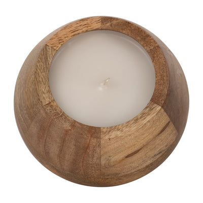 WOOD, 6" 10 OZ MODERN BOWL SCENTED CANDLE, NATURAL - Al Rugaib Furniture
