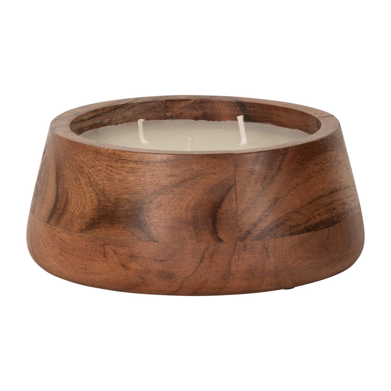 WOOD, 6" 11 OZ BOWL SCENTED CANDLE, NATURAL - Al Rugaib Furniture