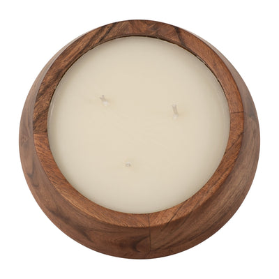 WOOD, 6" 11 OZ BOWL SCENTED CANDLE, NATURAL - Al Rugaib Furniture