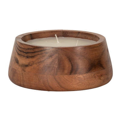 WOOD, 6" 11 OZ BOWL SCENTED CANDLE, NATURAL - Al Rugaib Furniture