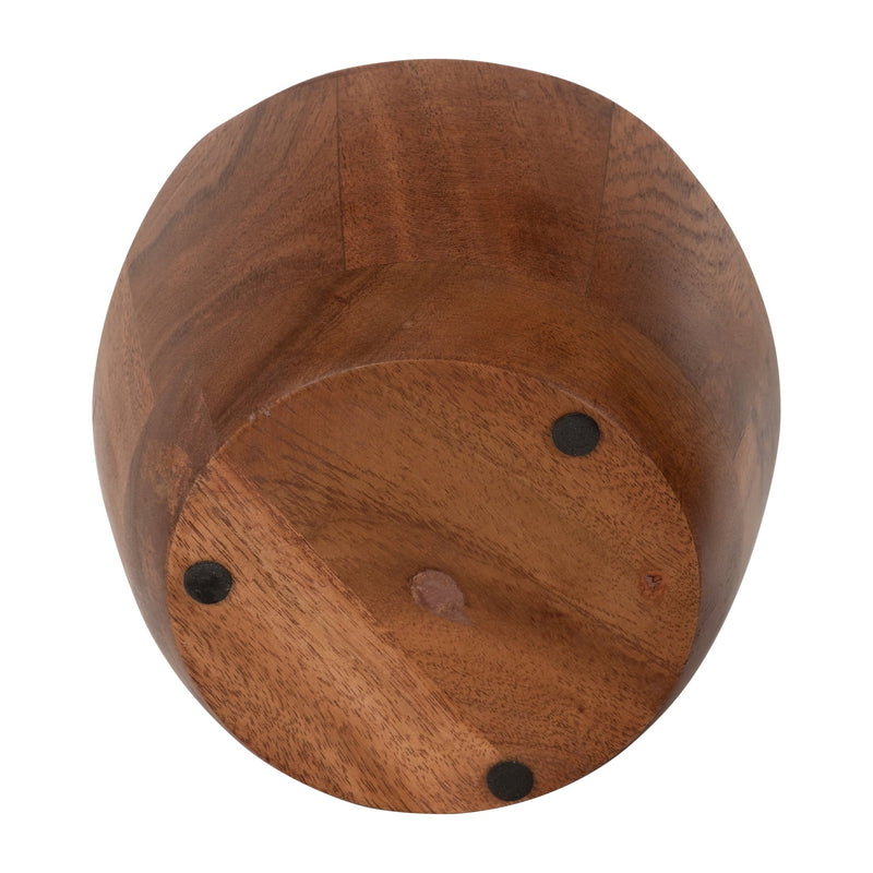 WOOD, 6" 17 OZ CURVY BOWL SCENTED CANDLE, NATURAL - Al Rugaib Furniture