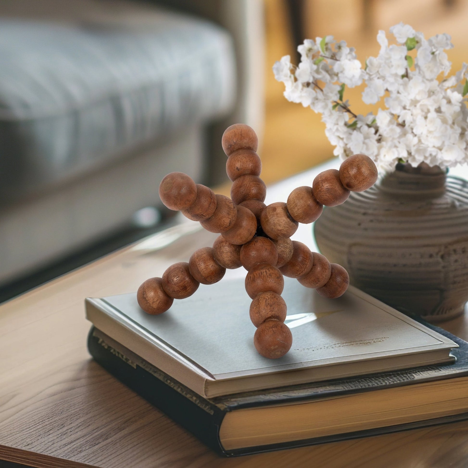 WOOD, 6" BEADED JACK, NATURAL Table Decors| Sagebrook Home