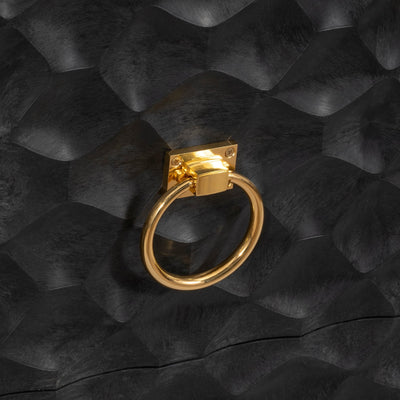 WOOD, 65X35 CONSOLE CABINET, BLK/GLD, KD - Al Rugaib Furniture