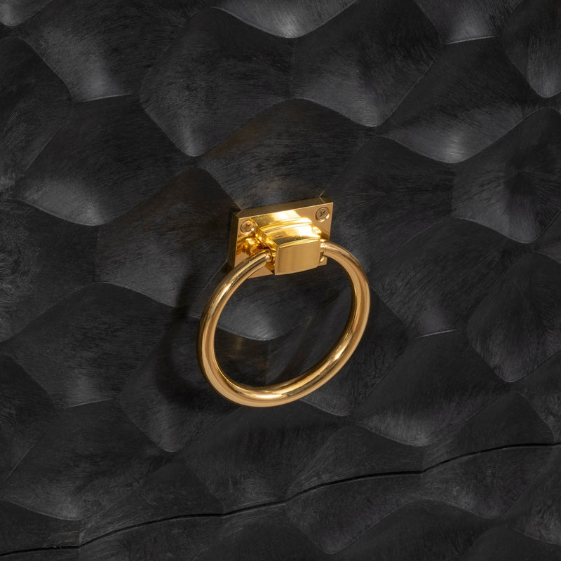 WOOD, 65X35 CONSOLE CABINET, BLK/GLD, KD - Al Rugaib Furniture