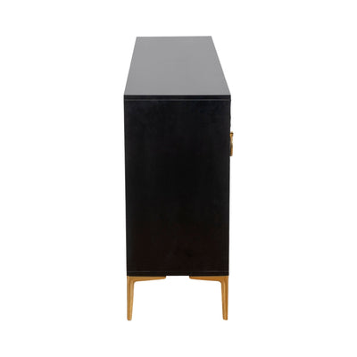 WOOD, 65X35 CONSOLE CABINET, BLK/GLD, KD - Al Rugaib Furniture