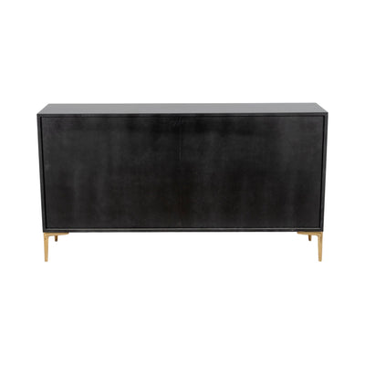 WOOD, 65X35 CONSOLE CABINET, BLK/GLD, KD - Al Rugaib Furniture