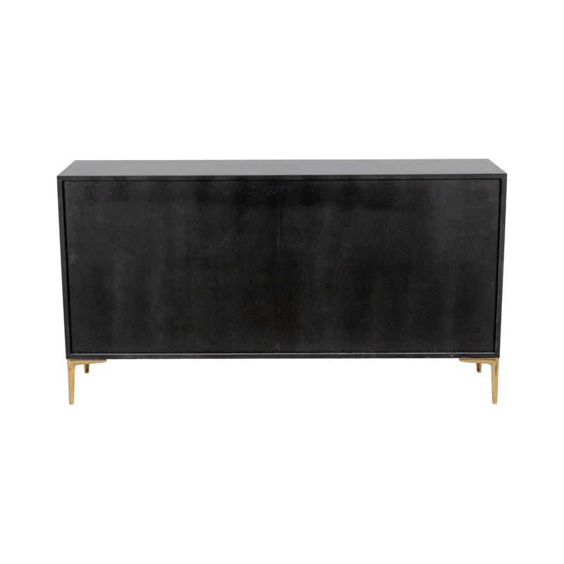 WOOD, 65X35 CONSOLE CABINET, BLK/GLD, KD - Al Rugaib Furniture