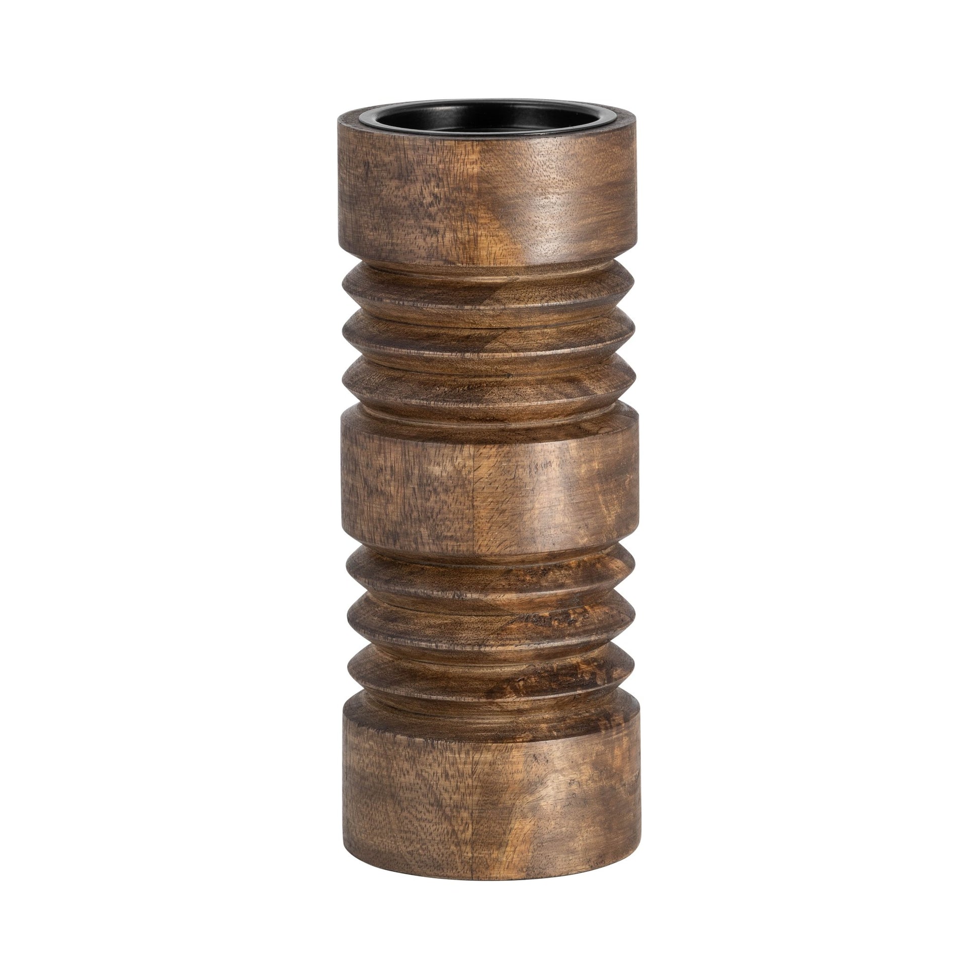 Wood, 6"H Accordion Candle Holder, Brown Candle Holders| Sagebrook Home