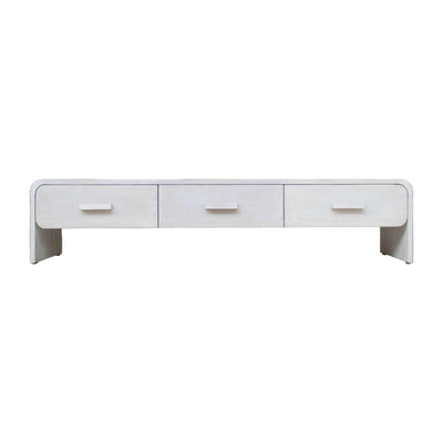 WOOD, 71"L MEDIA STAND W/ 3 DRAWERS, WHITEWASH - Al Rugaib Furniture