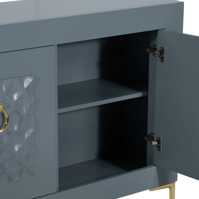 WOOD, 78X39 CONSOLE CABINET, GRAY/GLD, KD - Al Rugaib Furniture