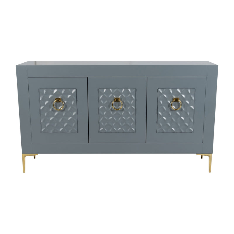 WOOD, 78X39 CONSOLE CABINET, GRAY/GLD, KD - Al Rugaib Furniture