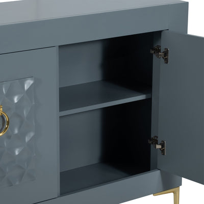 WOOD, 78X39 CONSOLE CABINET, GRAY/GLD, KD - Al Rugaib Furniture