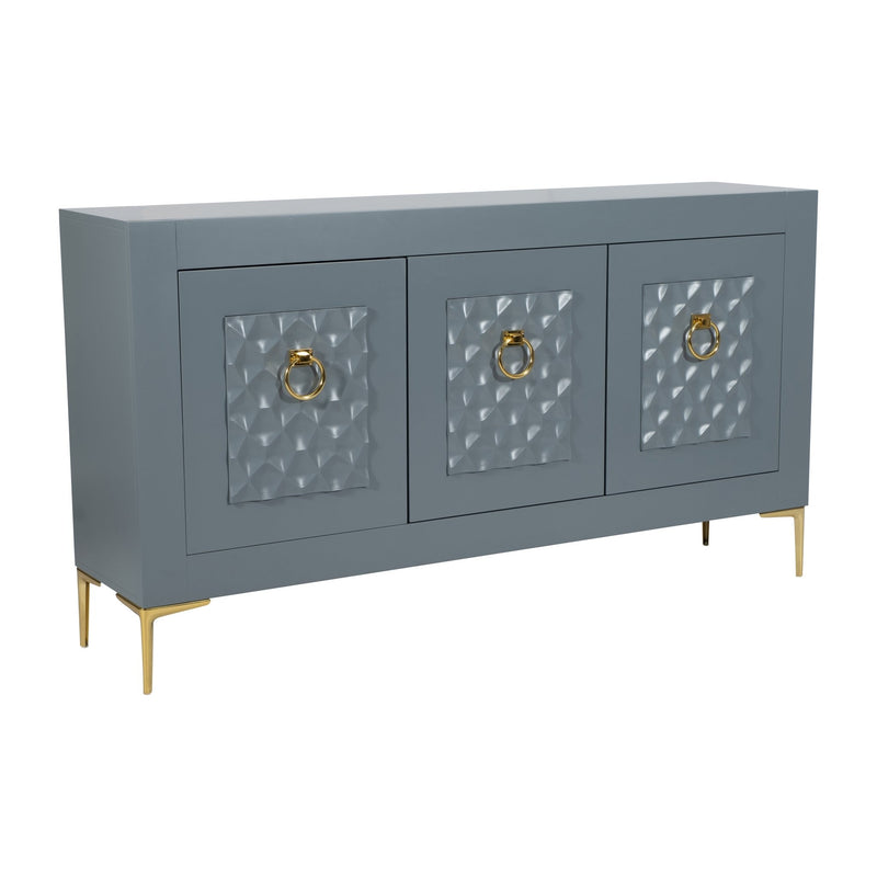 WOOD, 78X39 CONSOLE CABINET, GRAY/GLD, KD - Al Rugaib Furniture