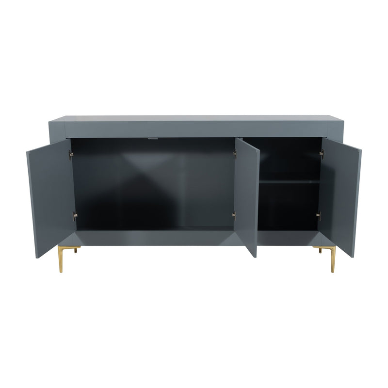 WOOD, 78X39 CONSOLE CABINET, GRAY/GLD, KD - Al Rugaib Furniture