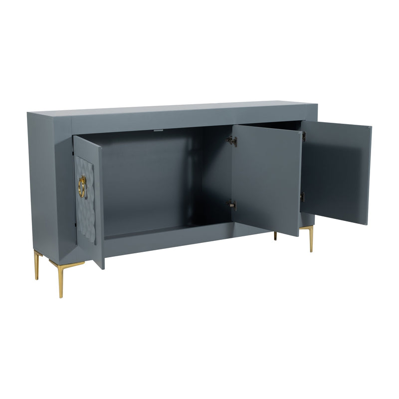 WOOD, 78X39 CONSOLE CABINET, GRAY/GLD, KD - Al Rugaib Furniture