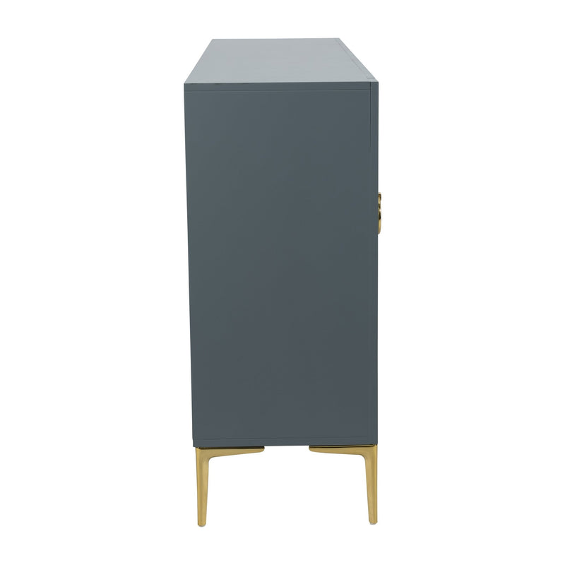 WOOD, 78X39 CONSOLE CABINET, GRAY/GLD, KD - Al Rugaib Furniture