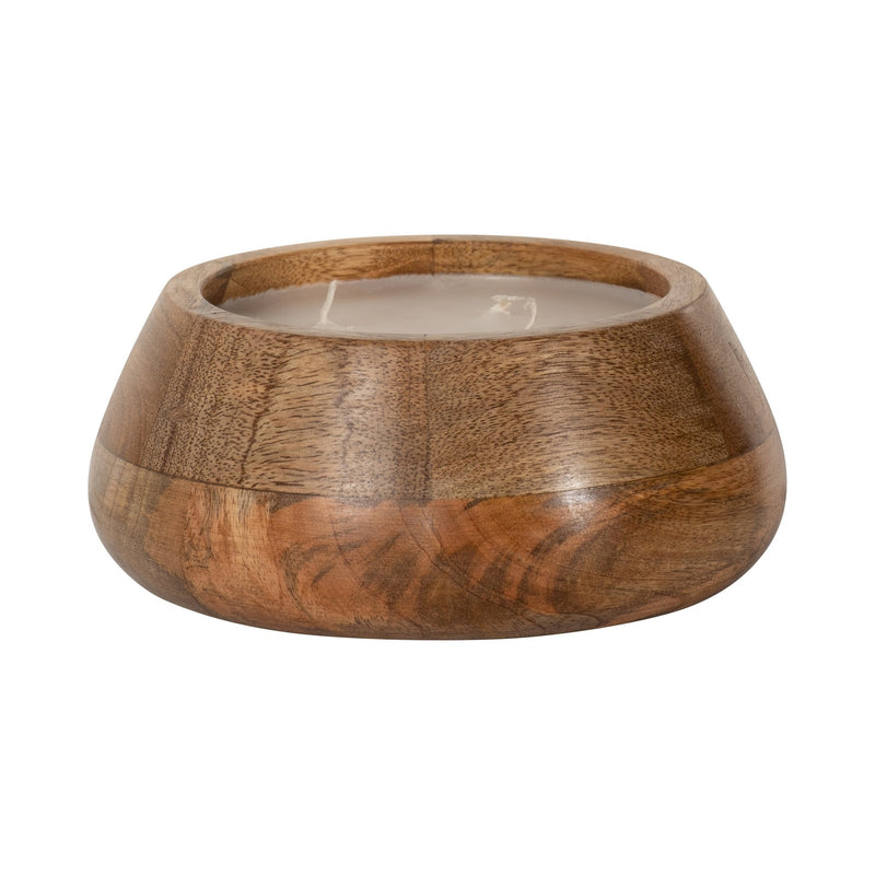 WOOD, 8" 15 OZ MODERN BOWL SCENTED CANDLE, NATURAL - Al Rugaib Furniture