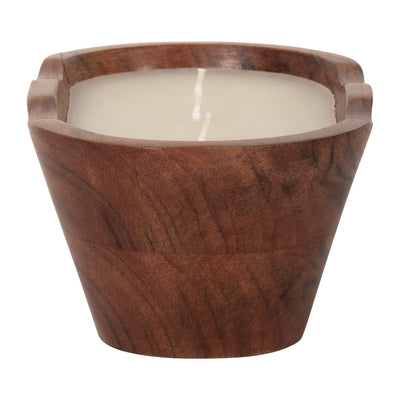WOOD, 8" 16 OZ OVAL BOWL SCENTED CANDLE, NATURAL - Al Rugaib Furniture