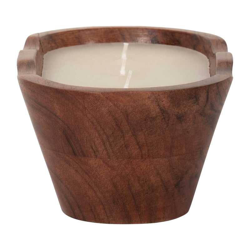 WOOD, 8" 16 OZ OVAL BOWL SCENTED CANDLE, NATURAL - Al Rugaib Furniture
