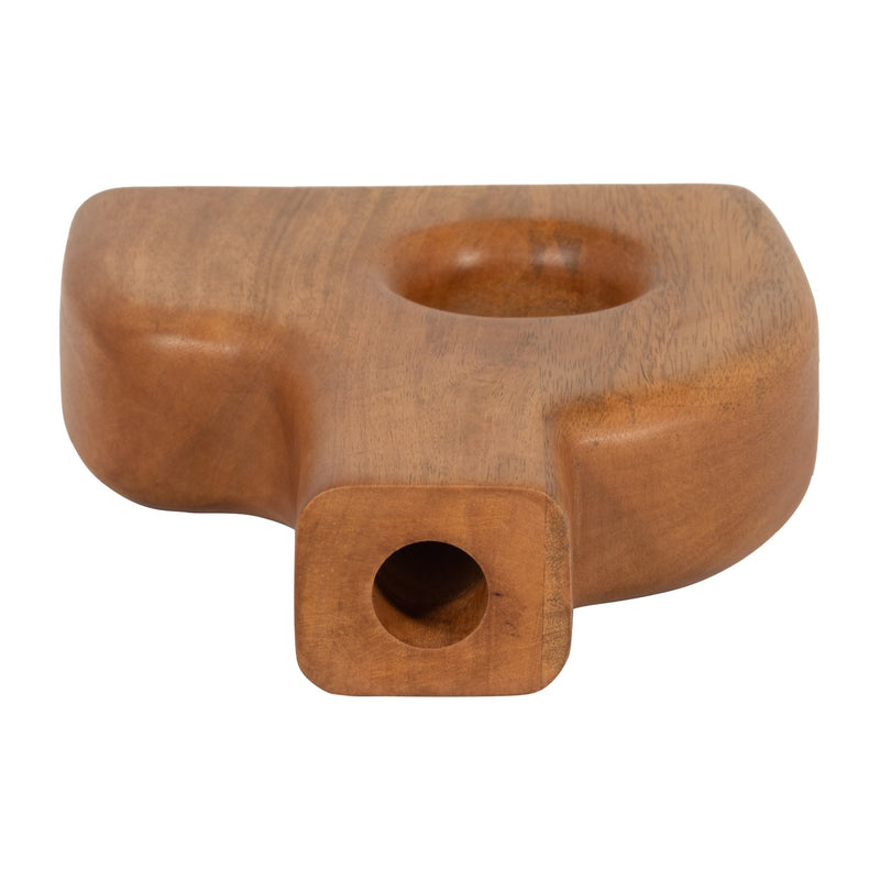 WOOD, 8" CIRCLE CUT - OUT VASE, NATURAL - Al Rugaib Furniture