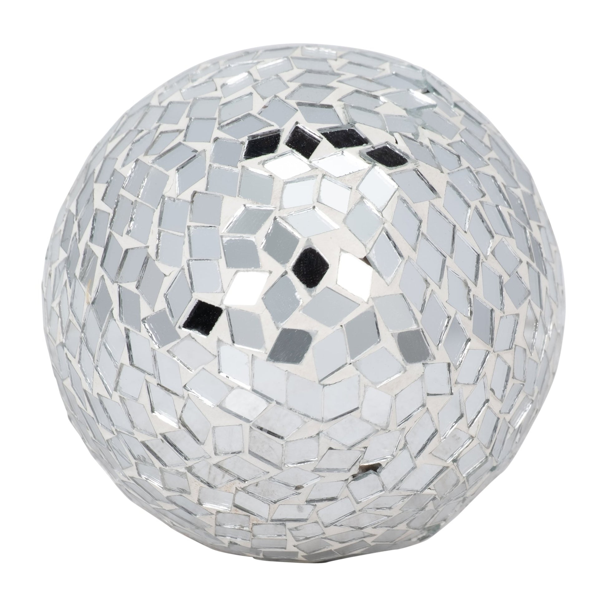 WOOD, 8" MOSAIC MUSHROOM, SILVER Table Decors| Sagebrook Home