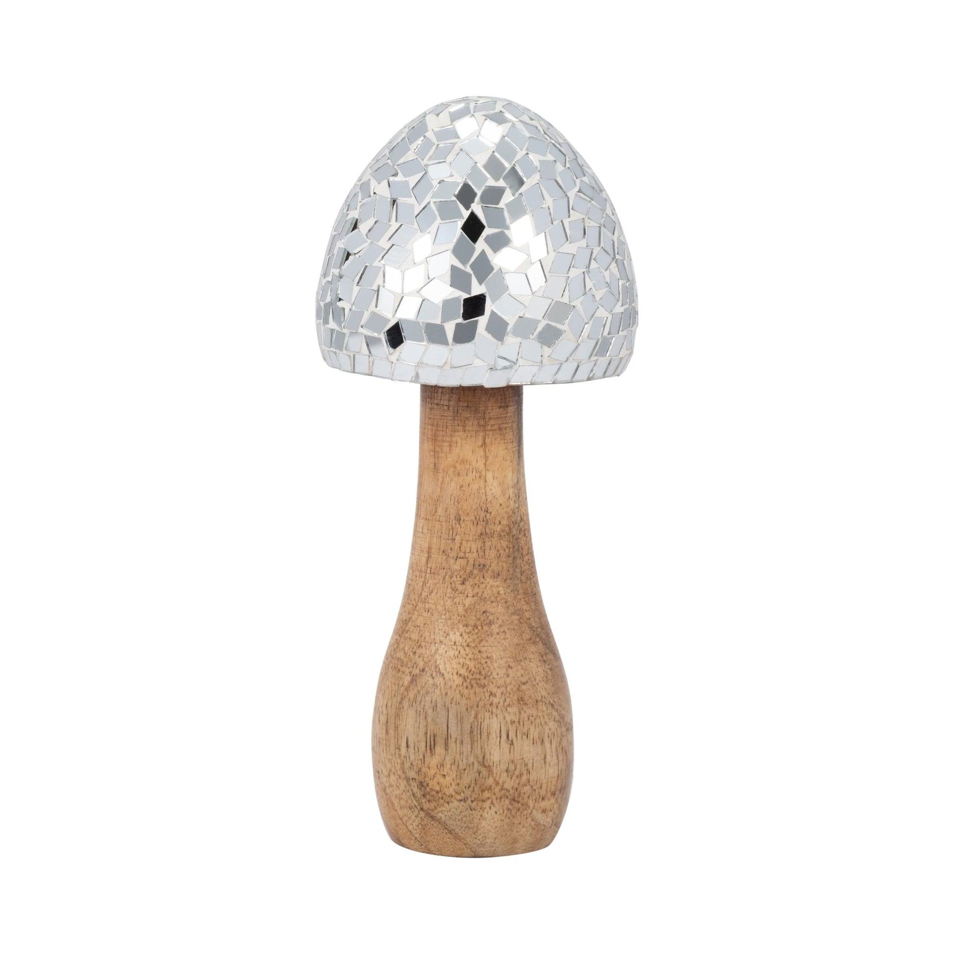 WOOD, 8" MOSAIC MUSHROOM, SILVER Table Decors| Sagebrook Home