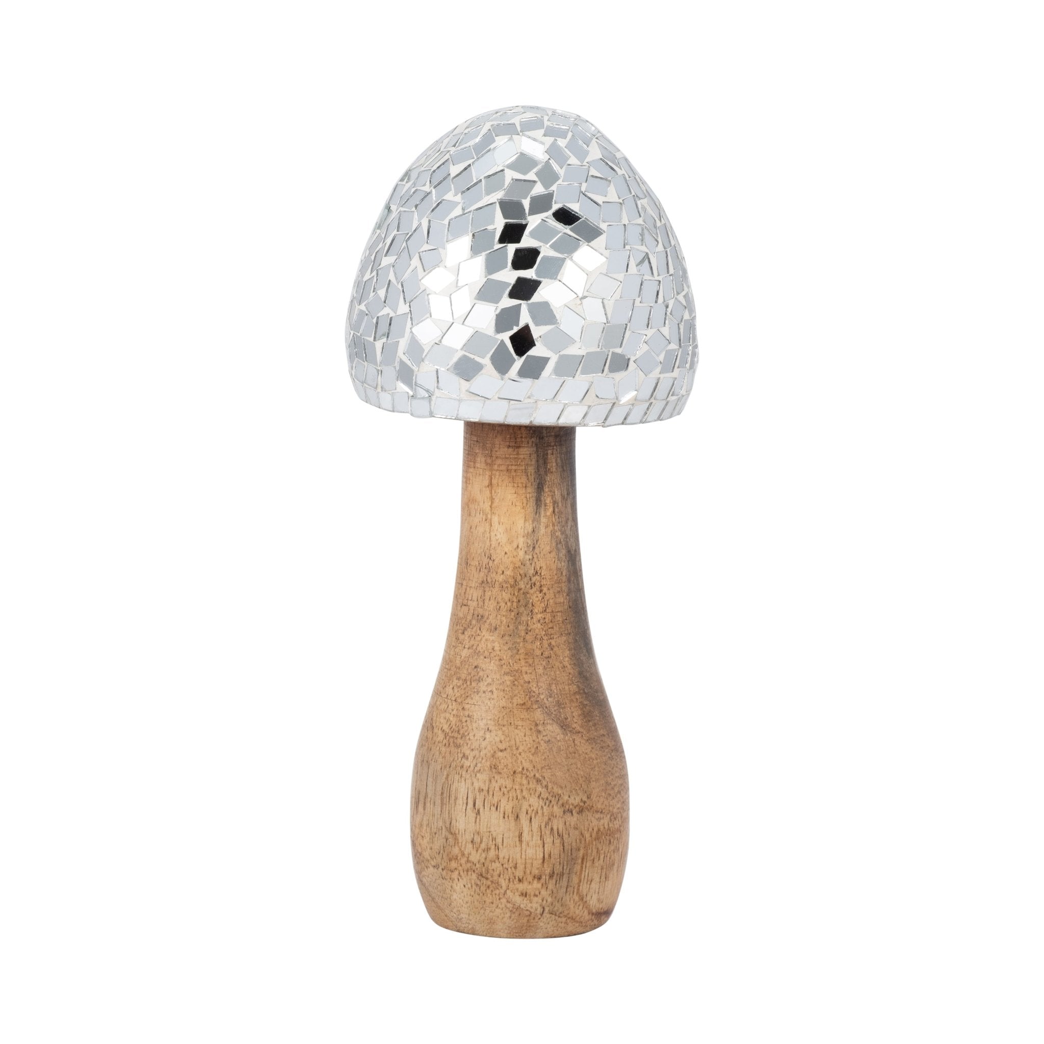 WOOD, 8" MOSAIC MUSHROOM, SILVER Table Decors| Sagebrook Home