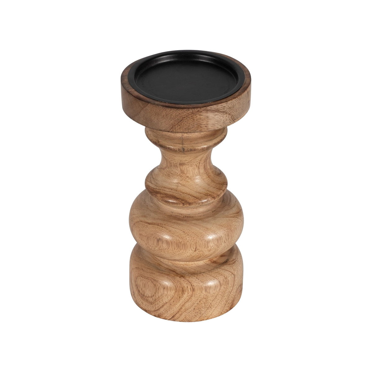 WOOD, 8" TRADITIONAL PILLAR CANDLEHOLDER, NATURAL Candle Holders| Sagebrook Home