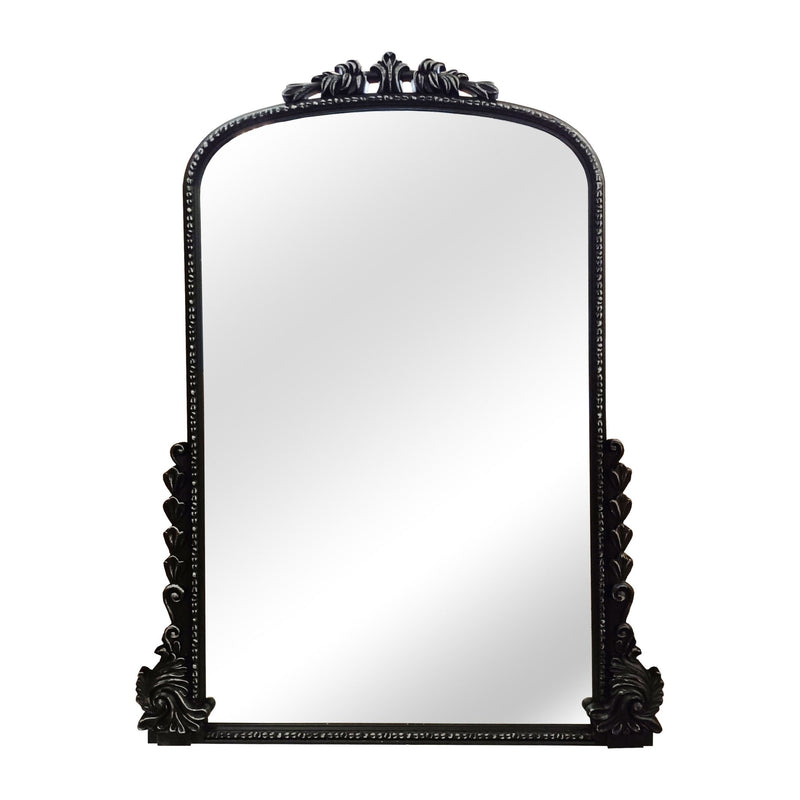 WOOD, 84", MIRROR WITH ANTIQUE FRAME, BLACK - Al Rugaib Furniture