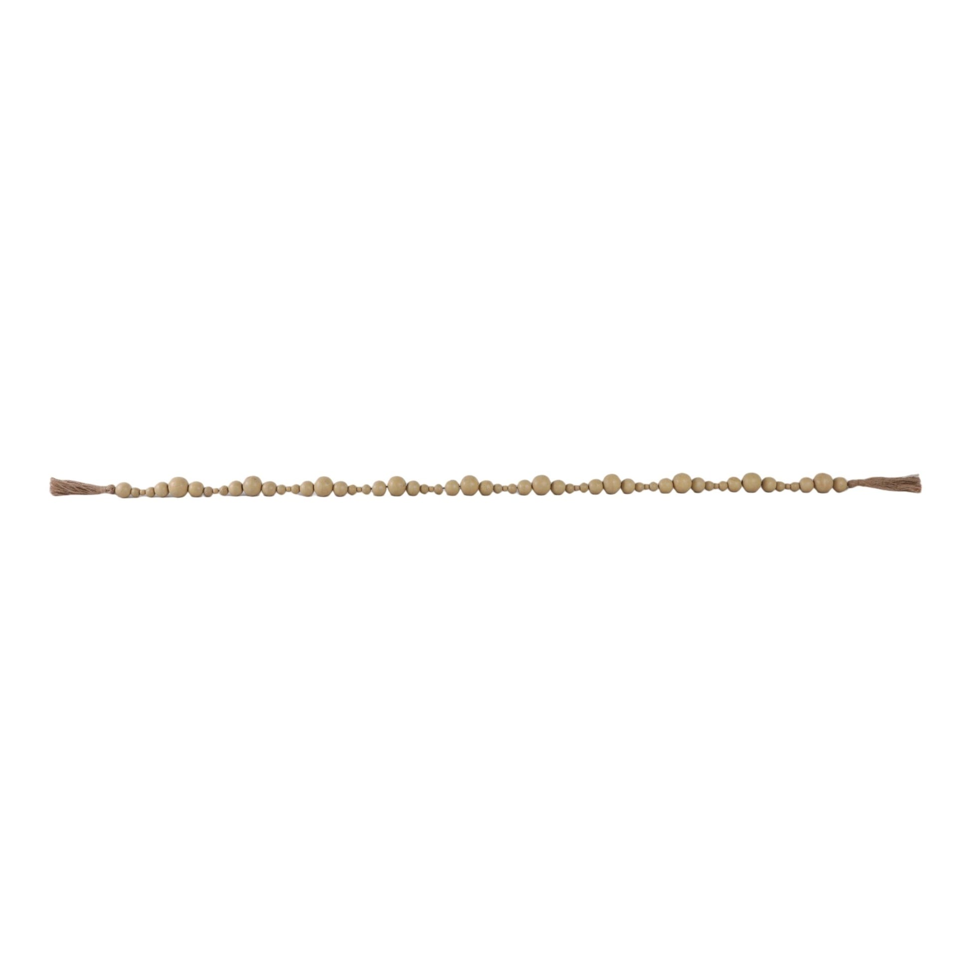 WOOD, 84"L STONEWASH BEAD GARLAND, IVORY Table Decors| Sagebrook Home
