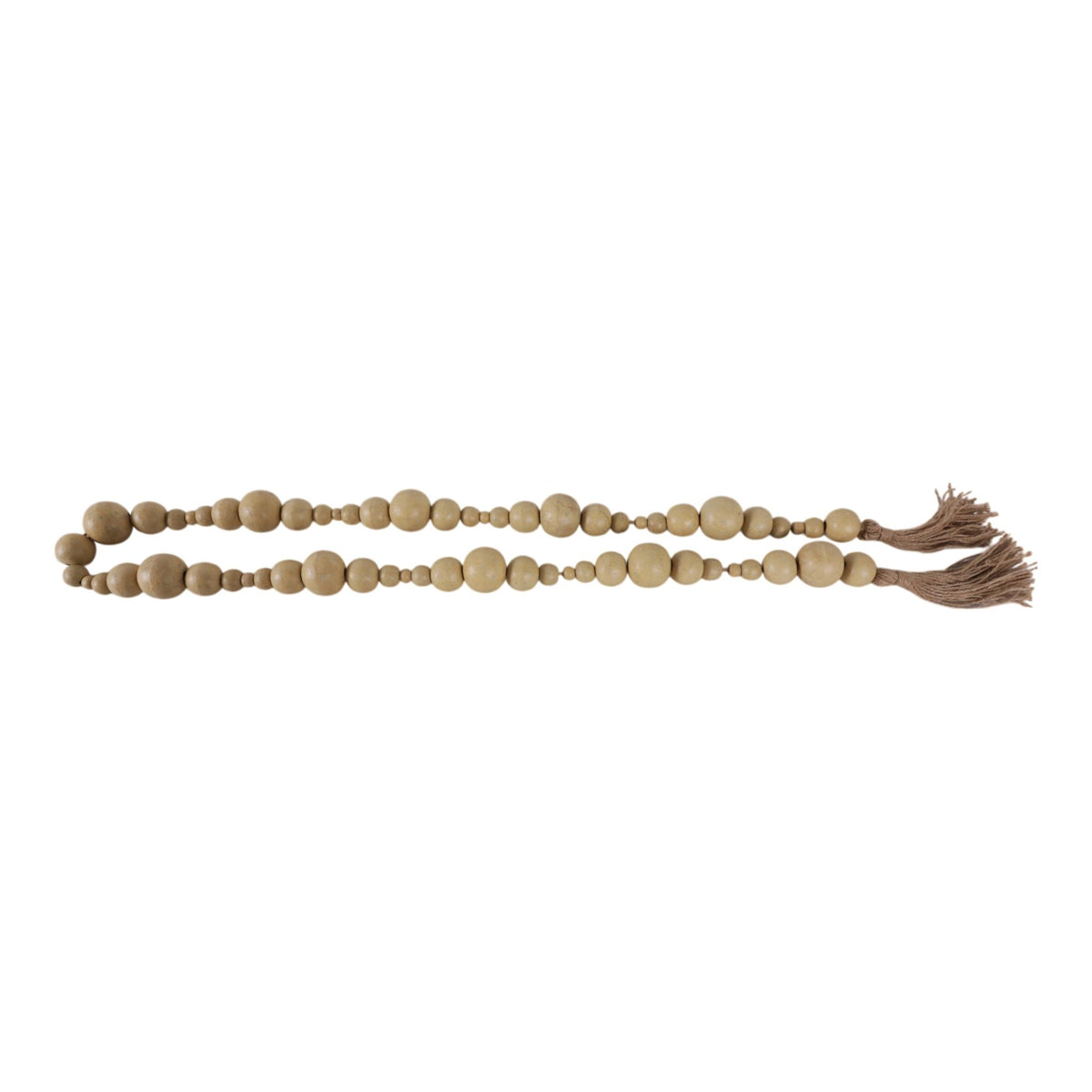 WOOD, 84"L STONEWASH BEAD GARLAND, IVORY Table Decors| Sagebrook Home