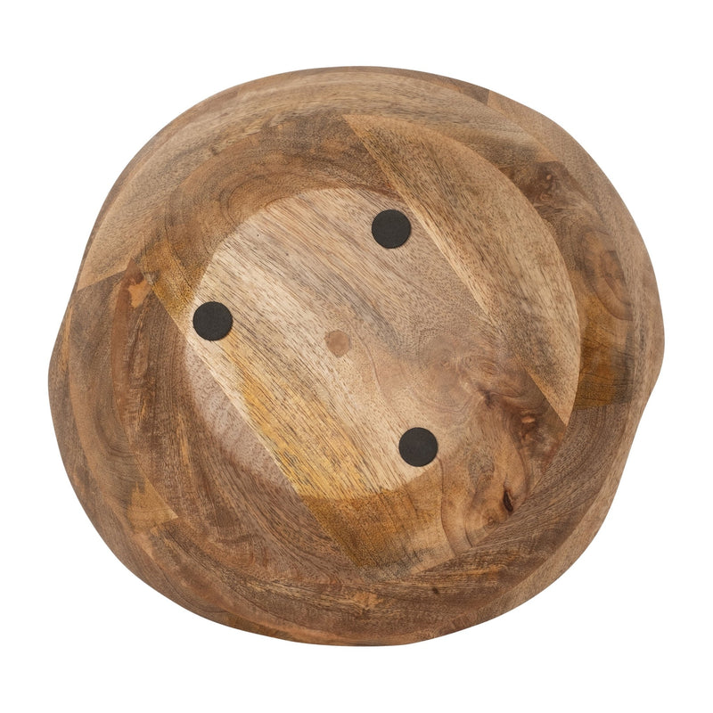 WOOD, 9" 14 OZ CURVY BOWL SCENTED CANDLE, NATURAL - Al Rugaib Furniture