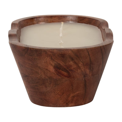 WOOD, 9" 19 OZ OVAL BOWL SCENTED CANDLE, NATURAL - Al Rugaib Furniture