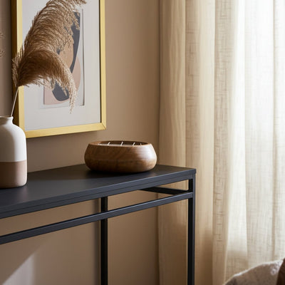 WOOD, 9" 20 OZ MODERN BOWL SCENTED CANDLE, NATURAL - Al Rugaib Furniture