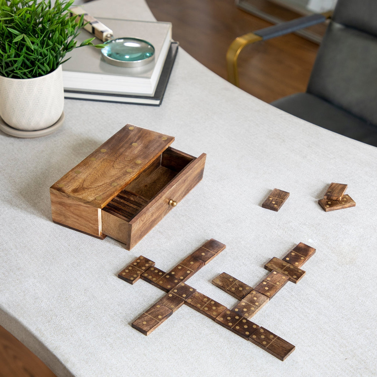 WOOD, 9X3 DOMINOES, BROWN Table Decors| Sagebrook Home