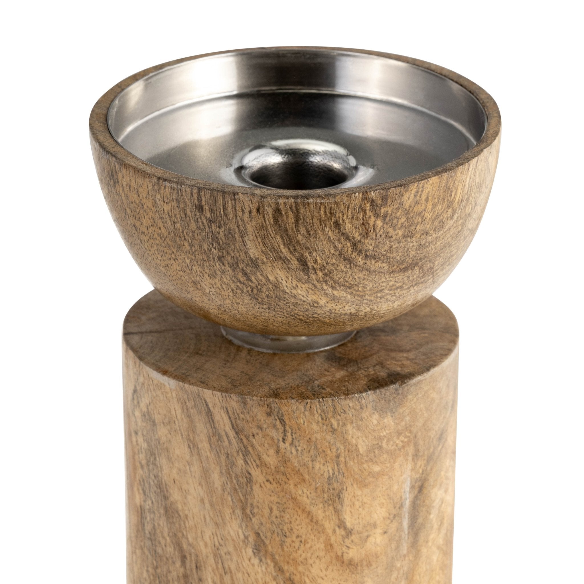 WOOD, 11" ACRYLIC DETAIL TAPER CANDLEHOLDER, NATUR Candle Holders| Sagebrook Home