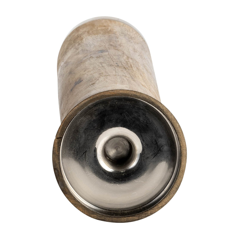 WOOD ACRYLIC DETAIL TAPER CANDLEHOLDER, NATUR - Al Rugaib Furniture