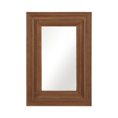 WOOD FRAME 24 X 36" WALL MIRROR, BROWN WB - Al Rugaib Furniture